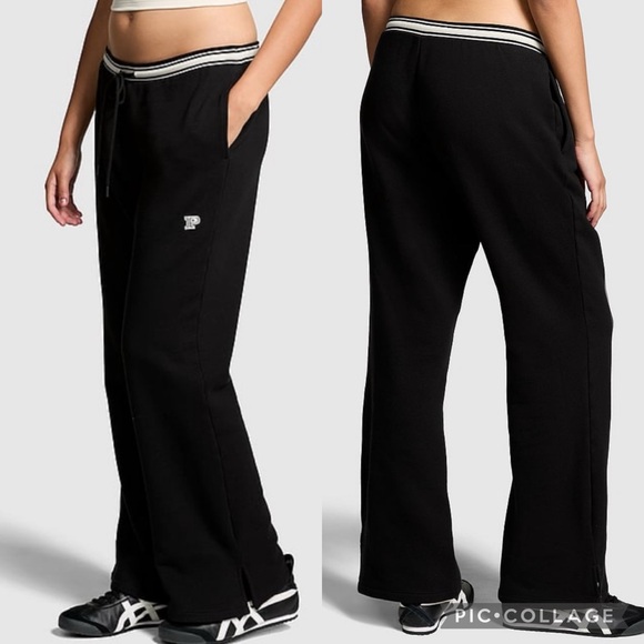 PINK Fleece Split-Hem Flare Sweatpants - Picture 1 of 1